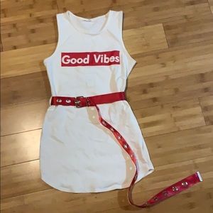 White Good Vibes dress
